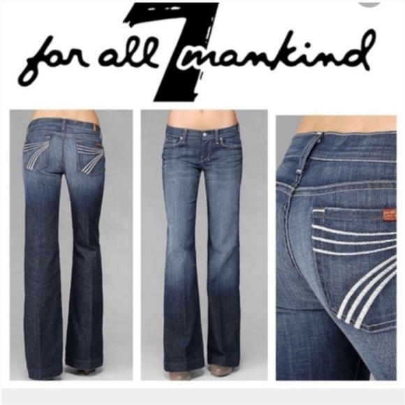 7 For All Mankind Dojo Flare Jeans Size 26 New - Picture 2 of 8